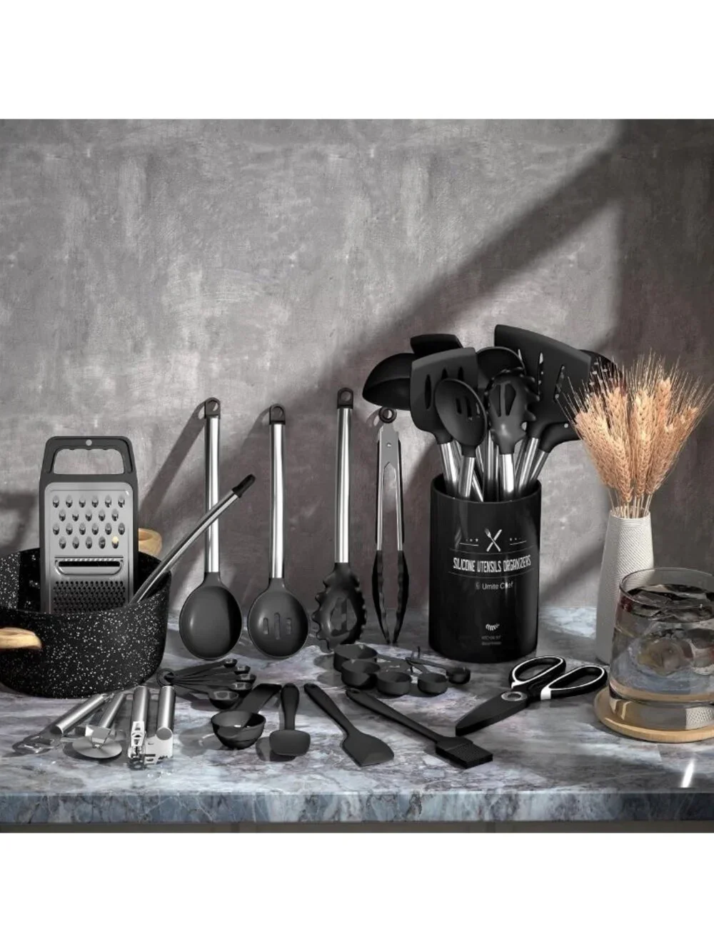 Thickened Silicone Cooking Utensils Set for Nonstick Cookware - Heavy Duty Tools